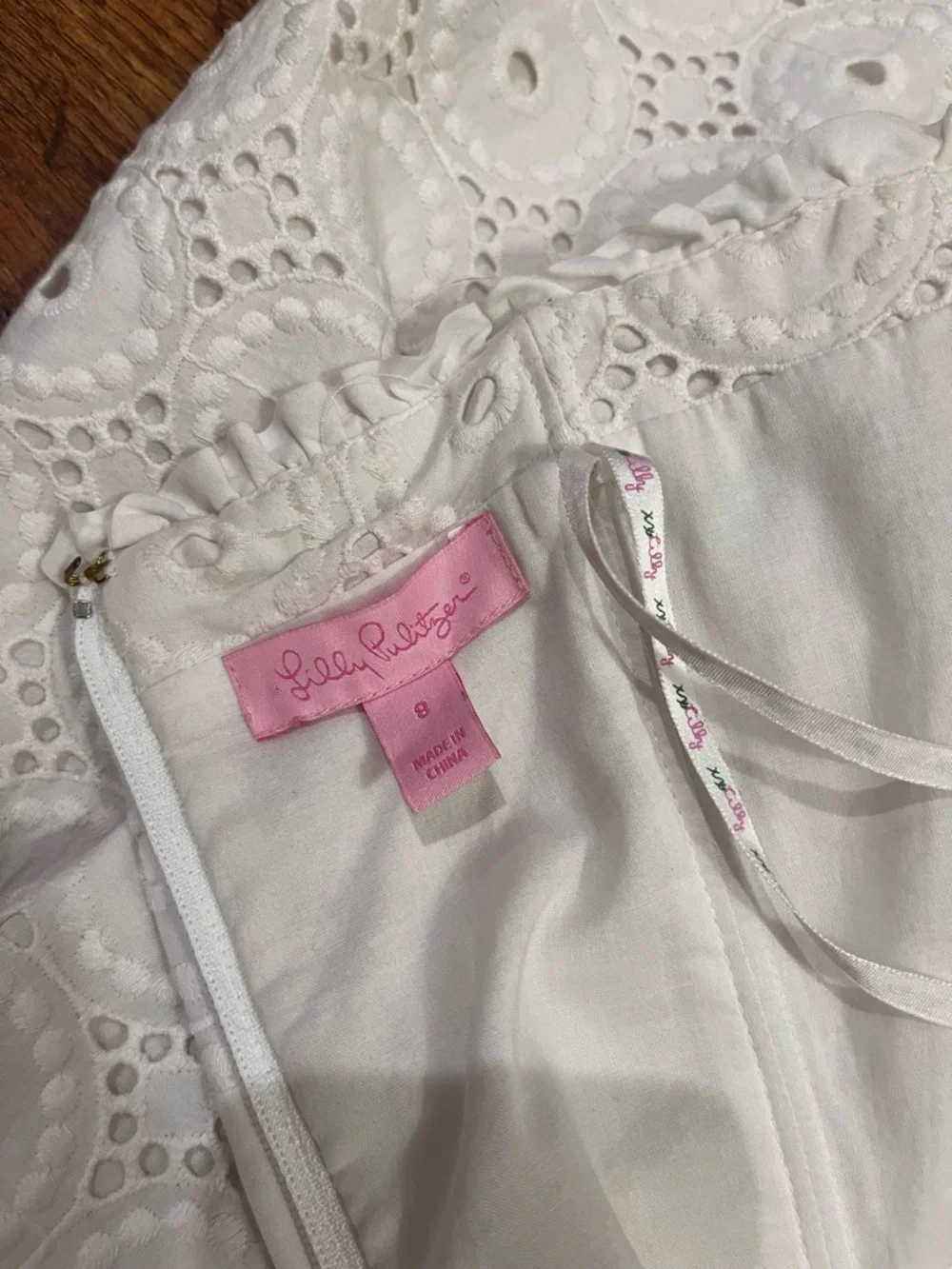 Lili Pulitzer “Little White Dress” Strapless White Eyelet A-Line Dress - Picture 9 of 9